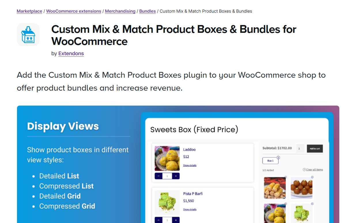 Custom Mix & Match Product Boxes & Bundles for WooCommerce plugin