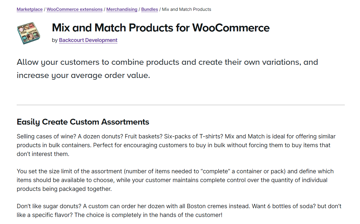 Mix and Match Products for WooCommerce plugin