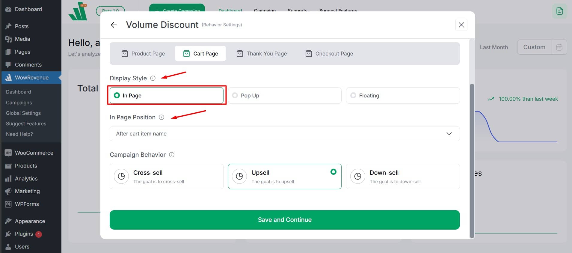 Volume discount in page