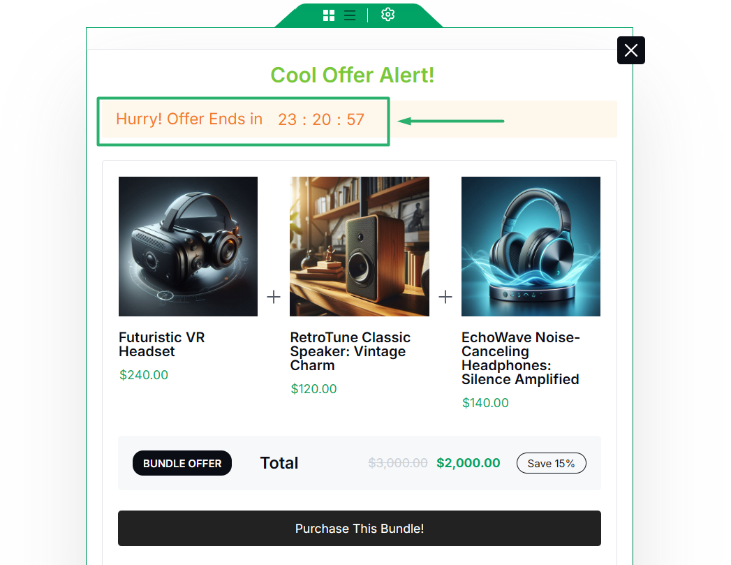 countdown timer for bundle discount