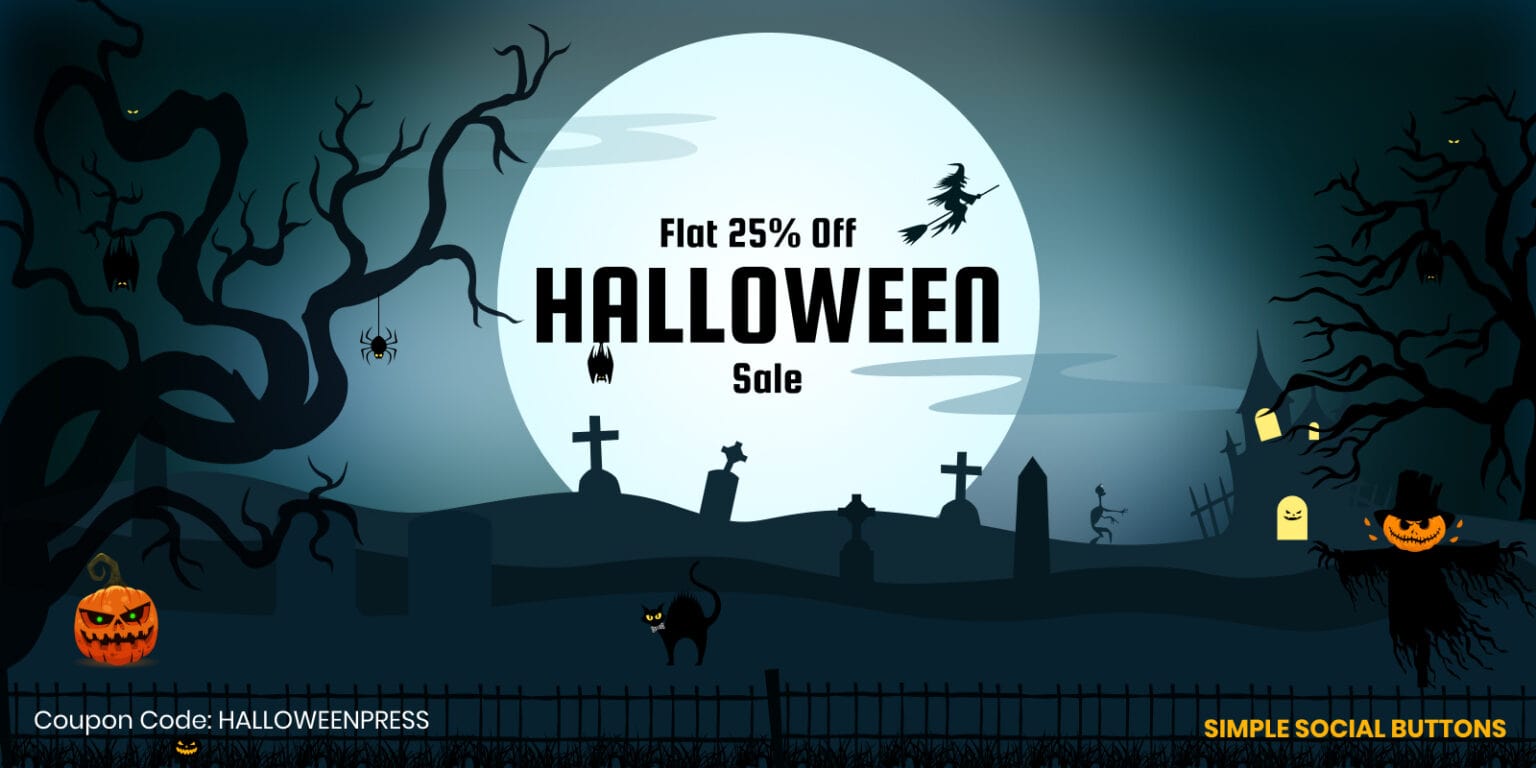 Simple Social Buttons Halloween WordPress Deal