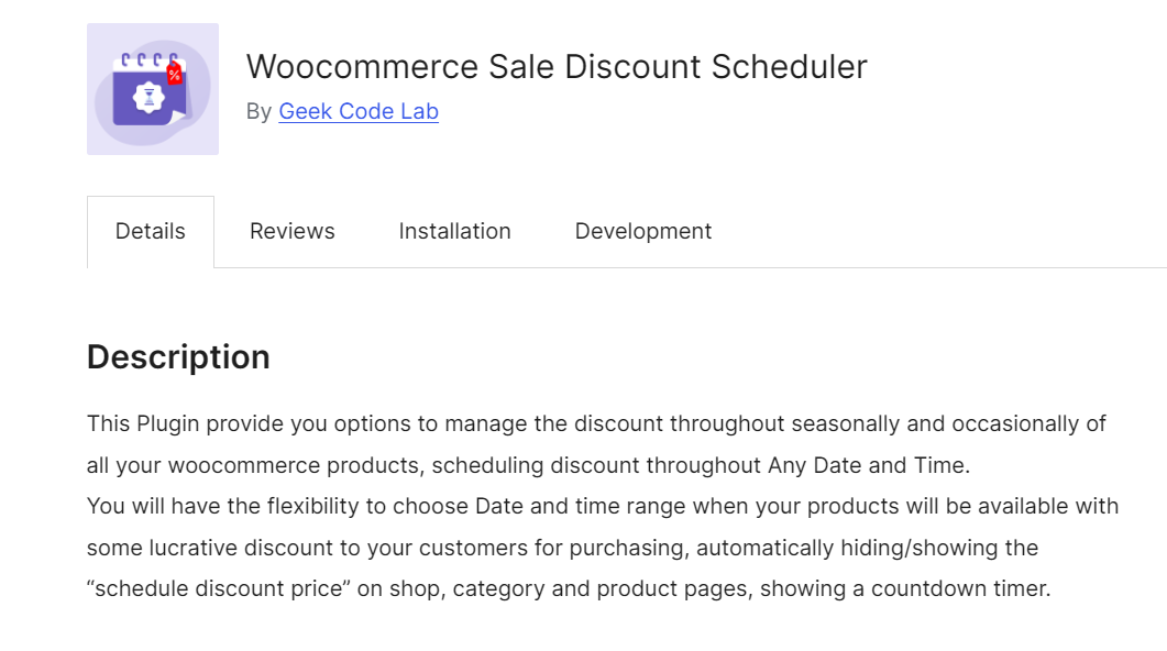 WooCommerce sale discount scheduler plugin