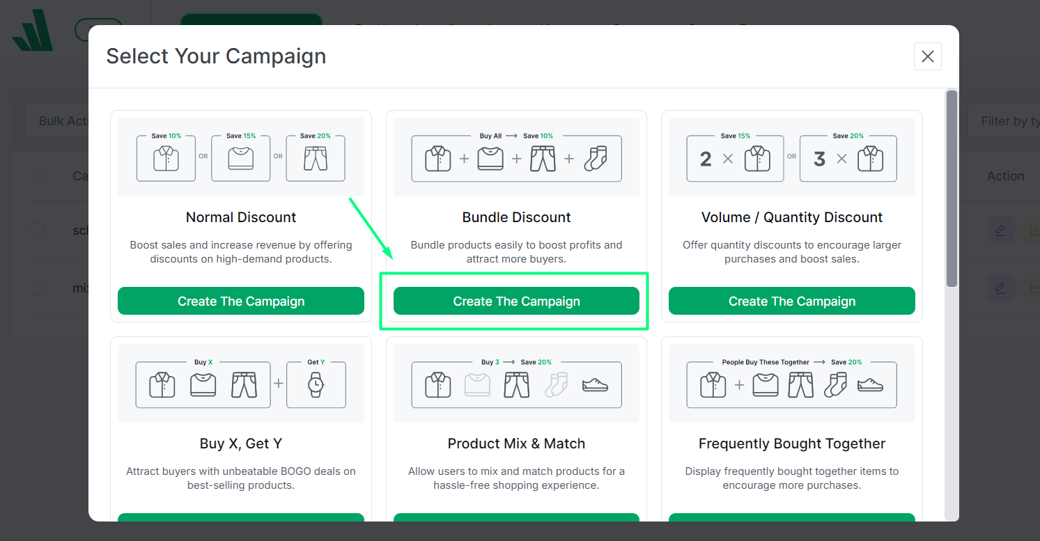 choose the type of sales campaign